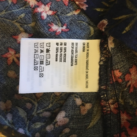 American Eagle navy blue tunic/dress with red pink green flowers 🌺 Size S - Picture 6 of 8